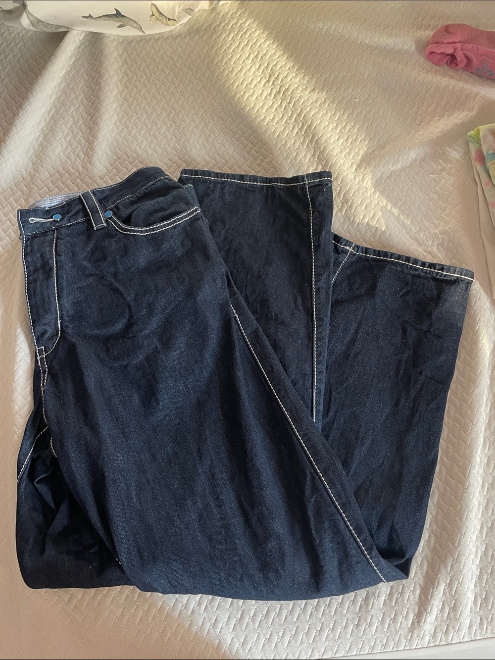 COOGI Men’s Dark Indigo Bootcut Jeans with Contrast Stitching